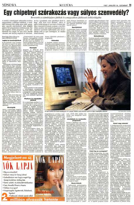 Népszava 1997.01.18. 11old - Egy chipetnyi szórakozás vagy súlyos szenvedély.jpg Népszava 1997.01.18. 11old - Egy chipetnyi szórakozás vagy súlyos szenvedély.jpg