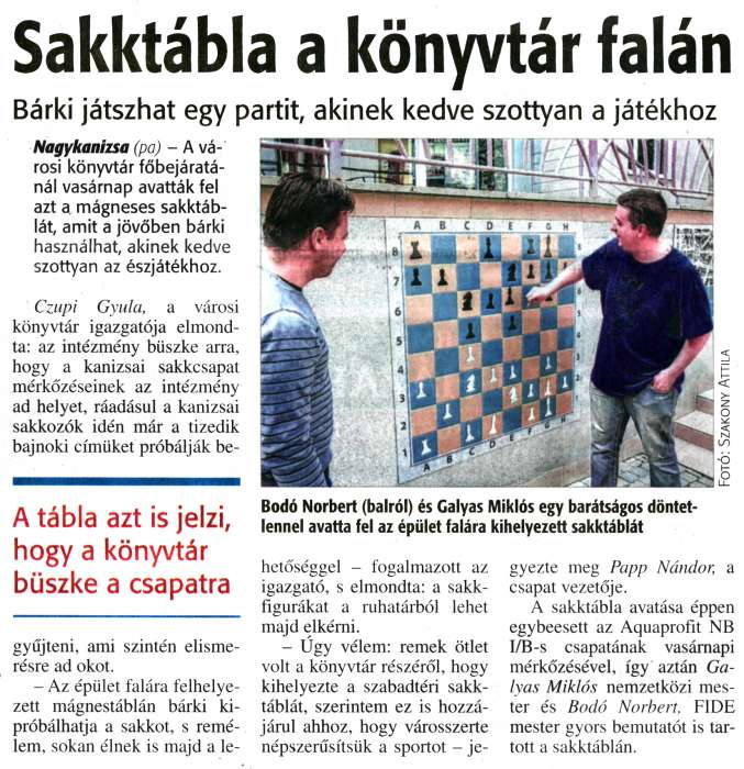 Zalai Hírlap 2017 04 11 085sz 03old - Sakktábla a könyvtár falán.jpg Zalai Hírlap 2017 04 11 085sz 03old - Sakktábla a könyvtár falán.jpg