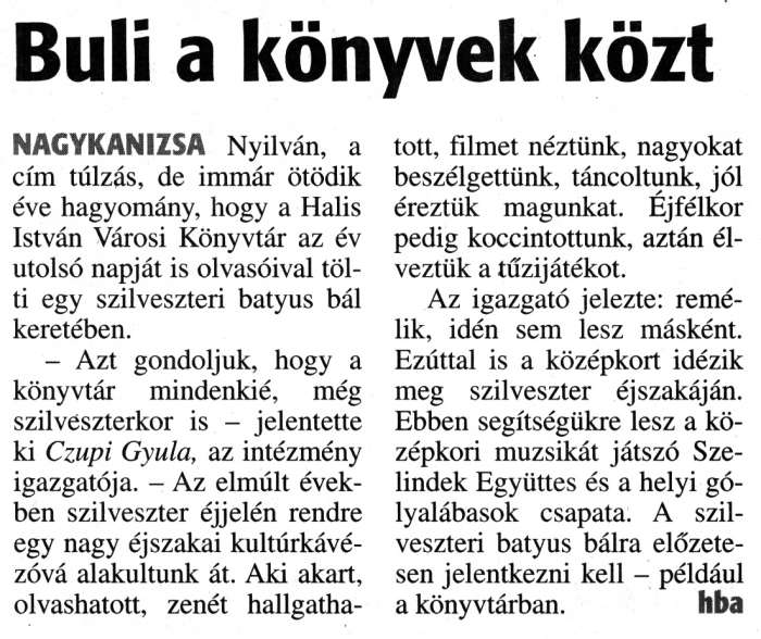 Zalai Hírlap 2017 12 27 300sz 03old - Buli a könyvek közt.jpg Zalai Hírlap 2017 12 27 300sz 03old - Buli a könyvek közt.jpg