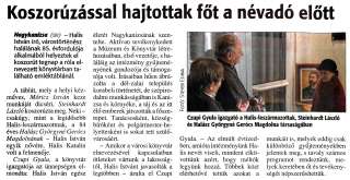 Zalai Hírlap 2012 02 24 047sz 04old - Koszorúzással hajtottak főt a névadó előtt.jpg