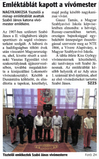 Zalai Hírlap 2019 05 31 125sz 16old - Emléktáblát kapott a vívómester.jpg Zalai Hírlap 2019 05 31 125sz 16old - Emléktáblát kapott a vívómester.jpg