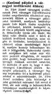 Zalai Közlöny 1939 01 14 011sz 05old - Kanizsai pályázó a vármegyei levéltárnoki állásra.jpg