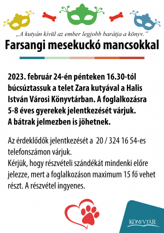 Farsangi mesekuckó mancsokkal 2023. február 24. 16.30